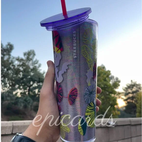 Brand New Starbucks Fall Collection Lilac Holo Jelly Fish Dome LidTumbler 24 oz - Picture 1 of 4